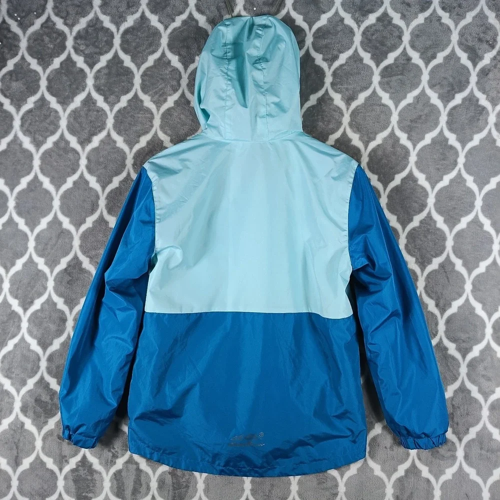 Eddie Bauer Jacket Girls Size 12-14 Blue 3 In 1 Lone Peak Hooded Fleece Lined